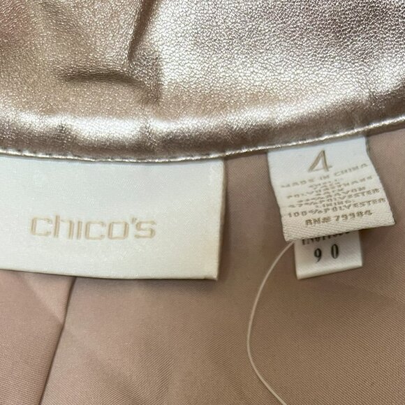 #193 NWT Chico's Shiny Pleather Jacket Size 4 (20) - Picture 5 of 7